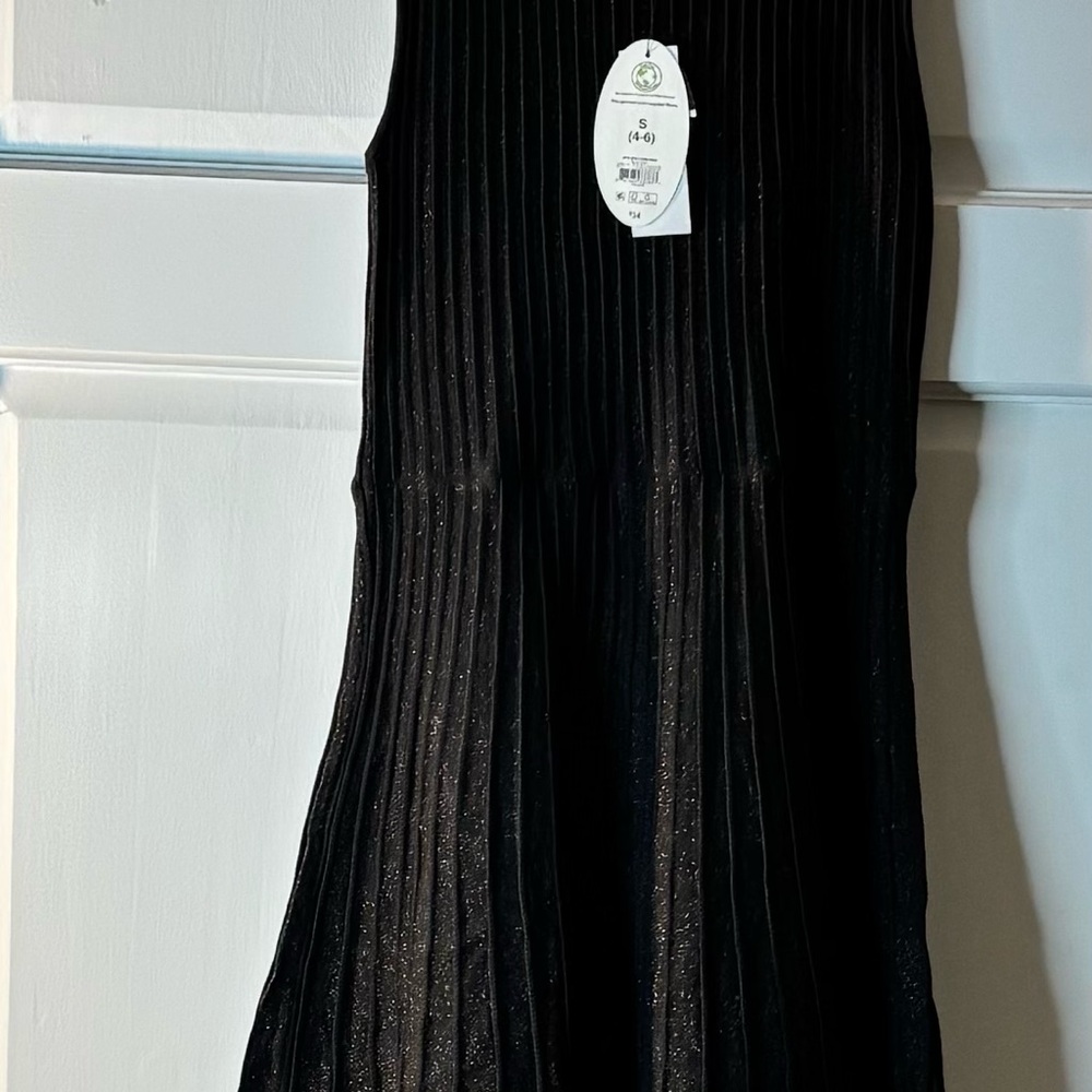Black Sparkle Pleated Mini Dress - Unbranded